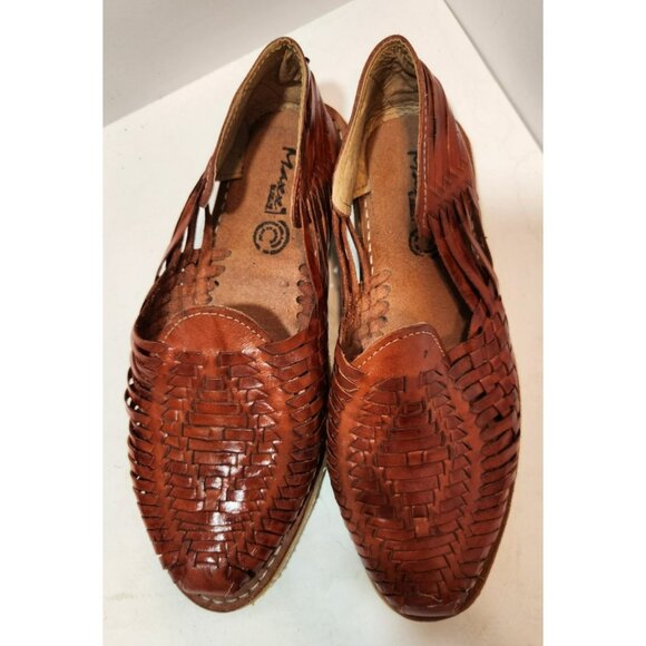 Maxx Men's Size 8 Reddish Brown Handmade Huaraches Made In Mexico - Picture 5 of 11
